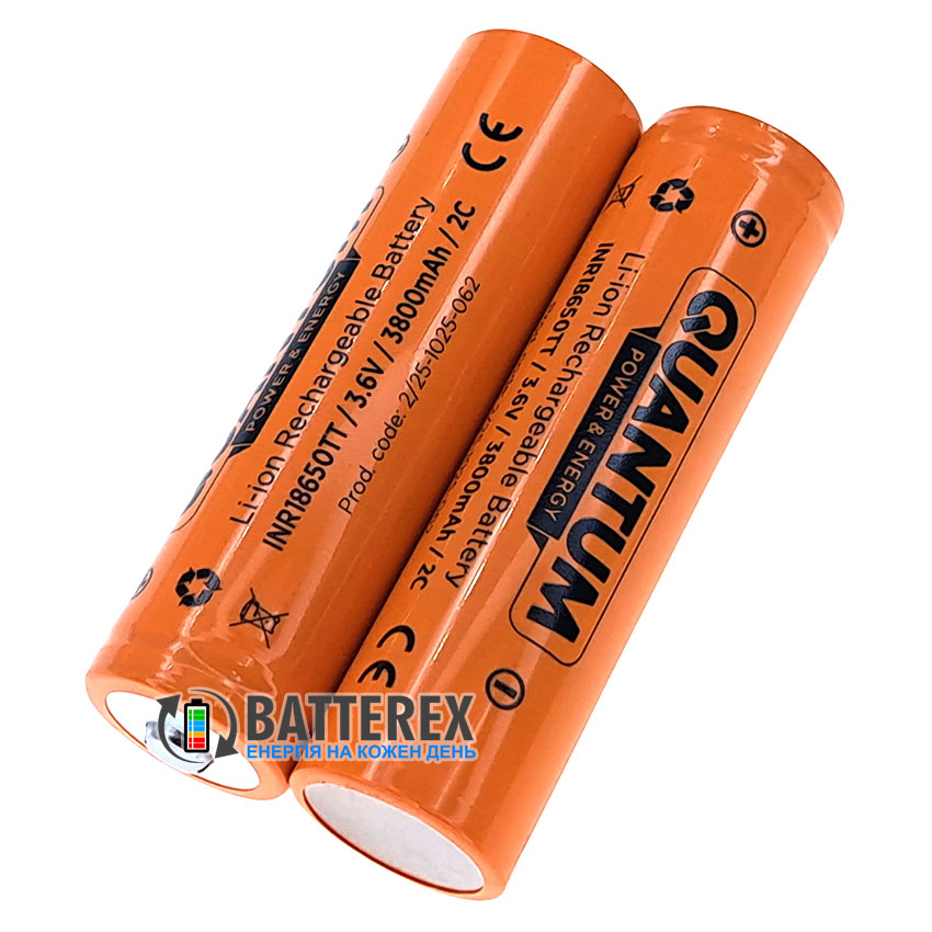 18650 Quantum INR18650TT 3800mah 3.6V 8A Button Top