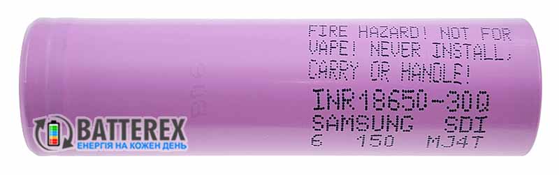 18650 Samsung INR 30Q 3000mah 3.6V 15А