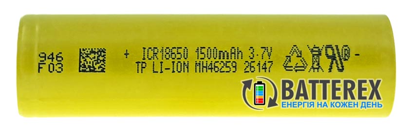 18650 Tenpower ICR18650-15SG 1500mAh 3.6V 30A 18650 Tenpower ICR18650-15SG 1500mAh 3.6V 30A