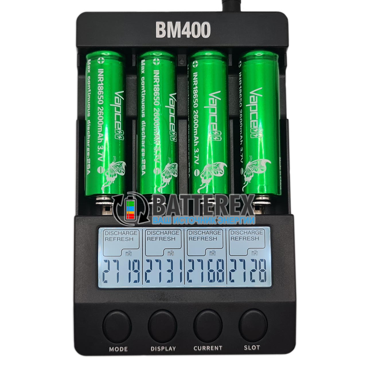 Тест ёмкости аккумуляторов 18650 Vapcell 2600mAh 25A