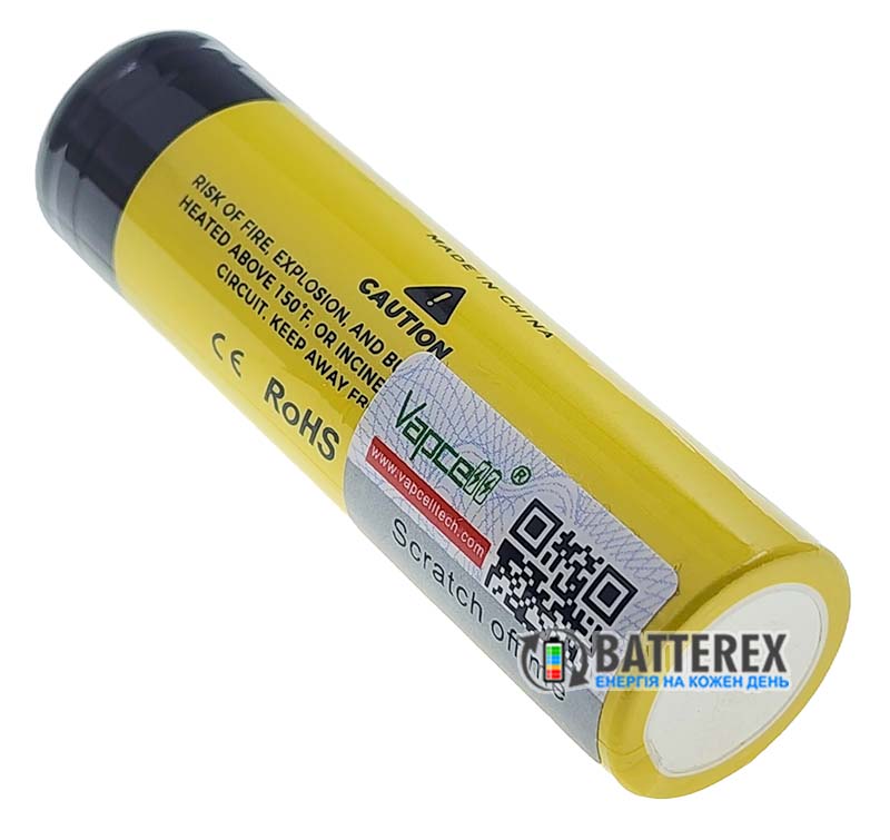 Аккумулятор 18650 Vapcell INR B34 3400mah 3.6V 10A Button Top