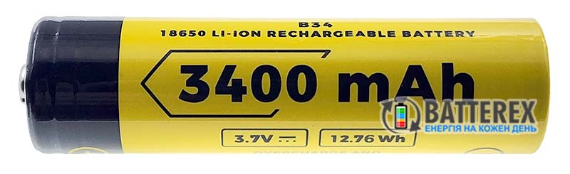 18650 Vapcell INR B34 3400mah 3.6V 10A Button Top