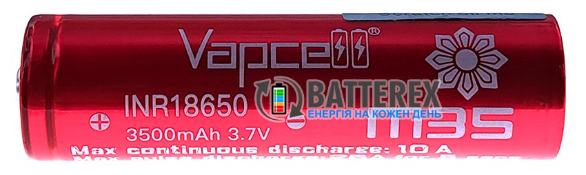 18650 Vapcell INR M35 3500mah 3.7V 10/25A Button Top