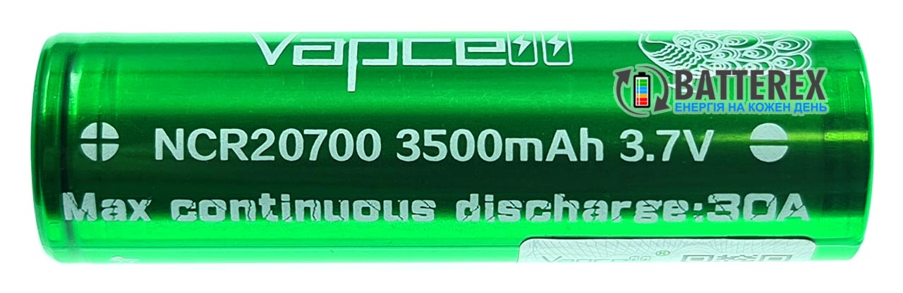20700 Vapcell INR20700 3500mah 3.7V 30A высокотоковый