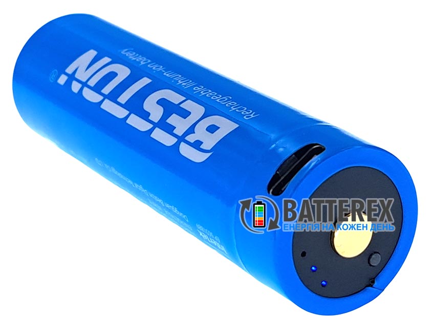 Акумулятор 21700 із захистом 21700 Beston 5000mah 3.6V USB-C Protected із перевіркою рівня заряду