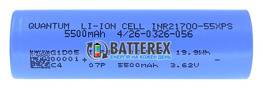 21700 Quantum INR21700-55XPS 5500mAh 3.6V 70A