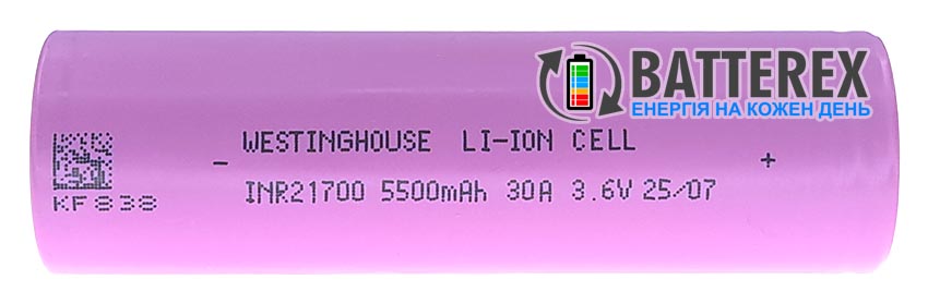 21700 Westinghouse INR21700 5500mAh 3.6V 30A