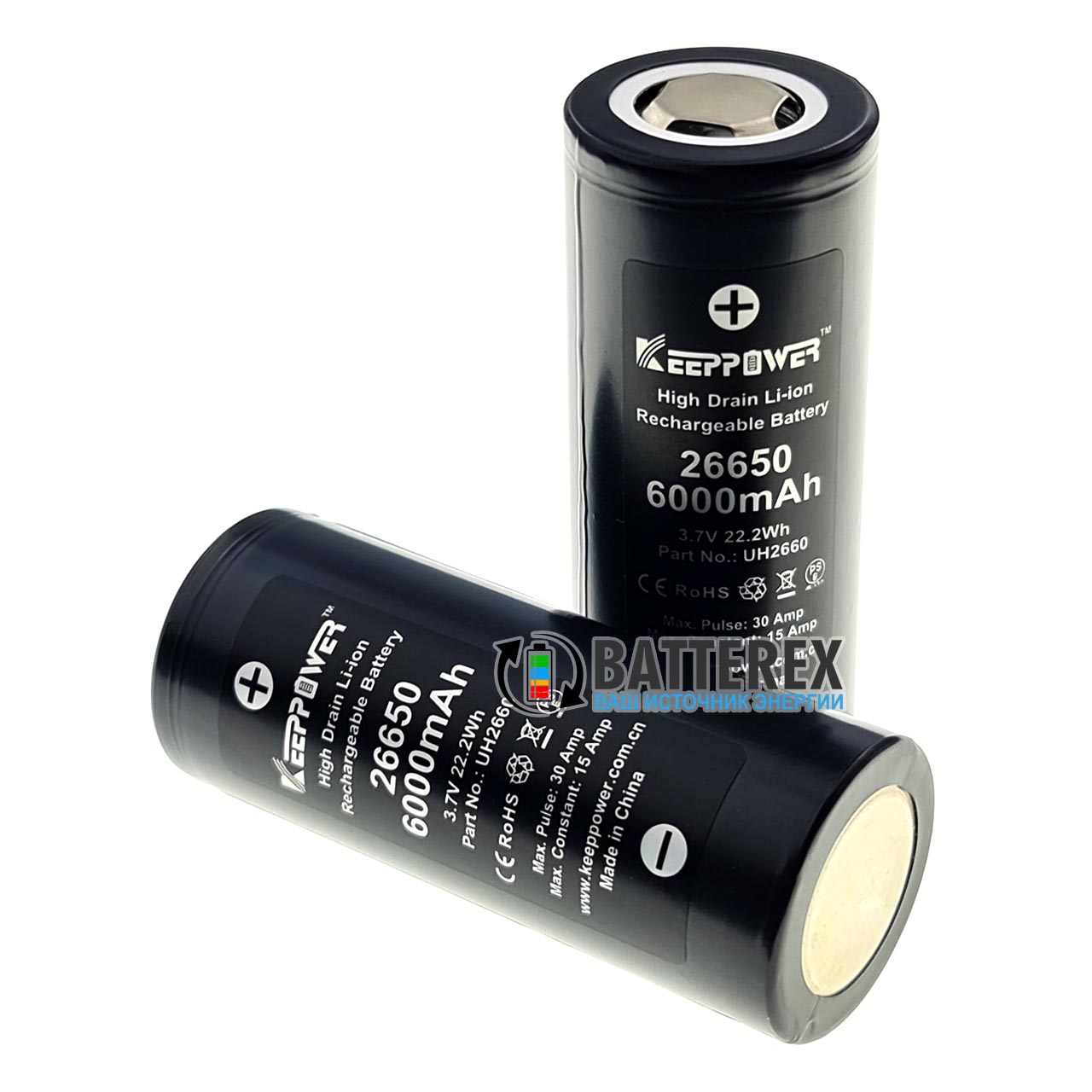 Аккумулятор 26650 Keeppower IMR26650 6000mah 3,7V 20A без защиты