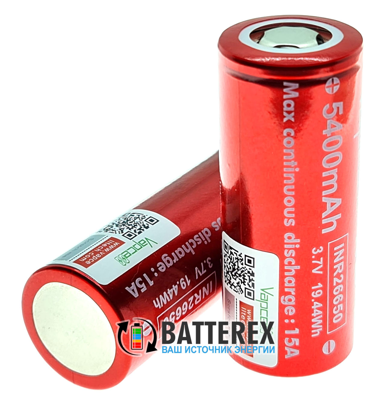 26650 Vapcell INR 5400mah 3.7V 15A