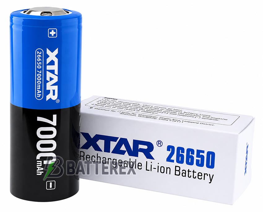 Акумулятор Li-ion 26650 XTAR 7000mah 3.6V 10A Protected із платою захисту