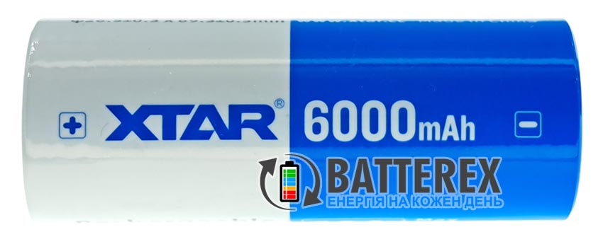 26650 XTAR 6000mah 21.6Wh3.6V 10A Protected