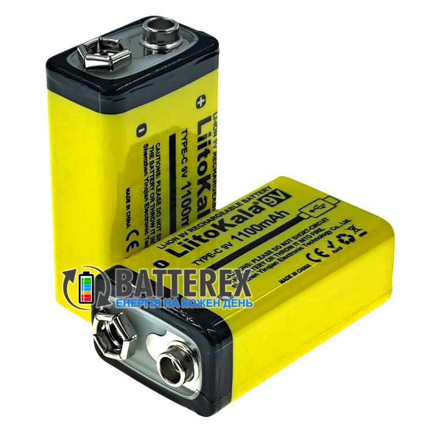 Liitokala 9V 1100mah USB Type-C