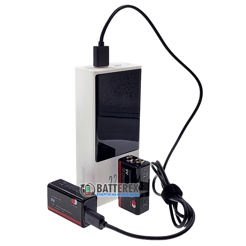 Soshine 9V Constant Volt 1000mAh USB Type-C, акумулятор Крона Li-Po із зарядкою від USB Type-C