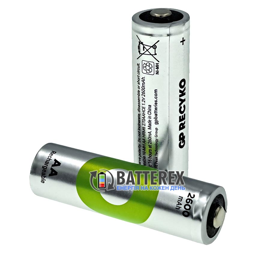 Пальчикові АА акумулятори GP Recyko Eco 2600mah 1.2V 7.8A