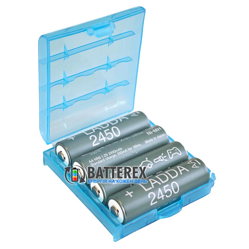 Пальчиковые AA аккумуляторы IKEA LADDA 2450mah Made in Japan, упаковка 4 шт. в пластиковом боксе