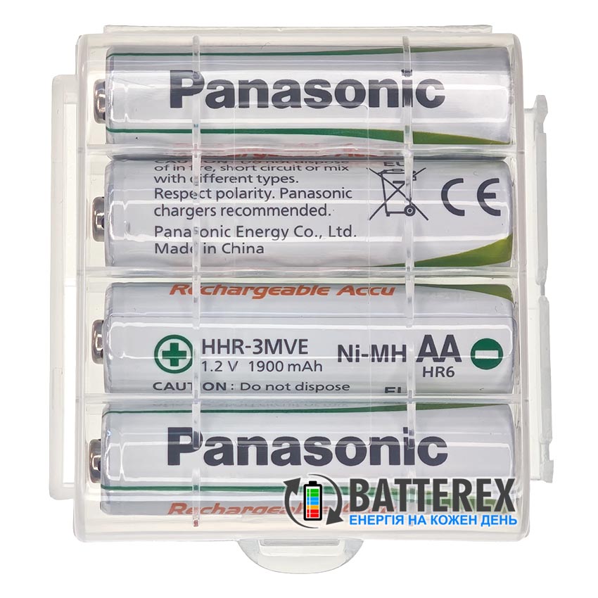 Акумулятор AA Panasonic 1900mah 1.2V HHR-3MVE NiMH 4 шт. в боксі Акумулятор AA Panasonic 1900mah 1.2V HHR-3MVE NiMH 4 шт. в боксі