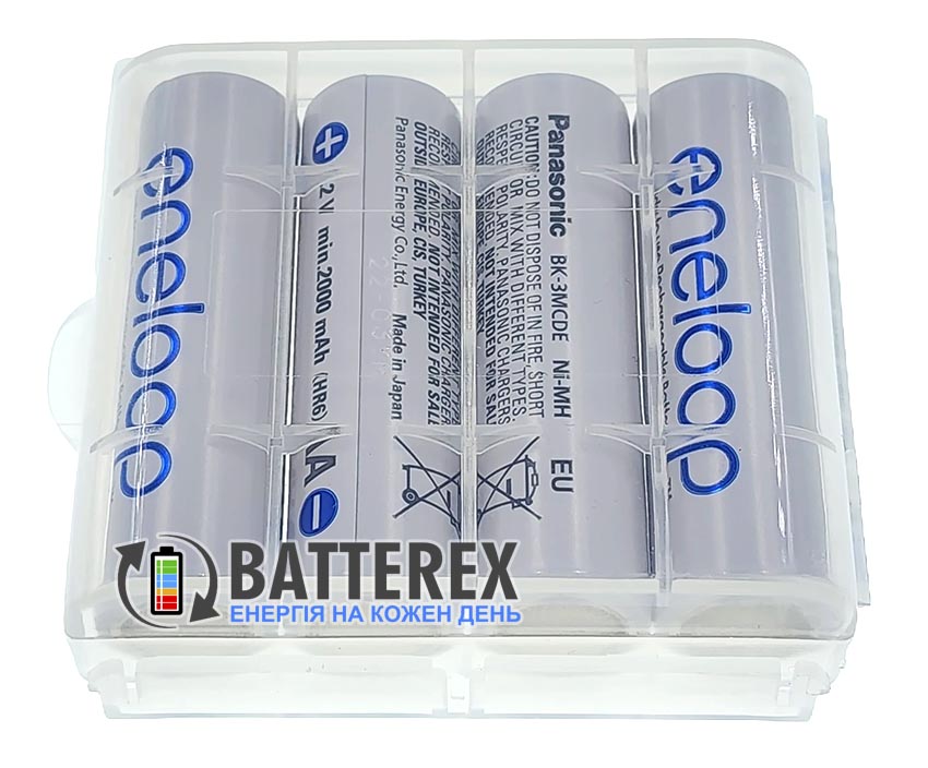 AA Eneloop 2000 mah BK-3MCDE 4 аккумулятора в пластиковом боксе