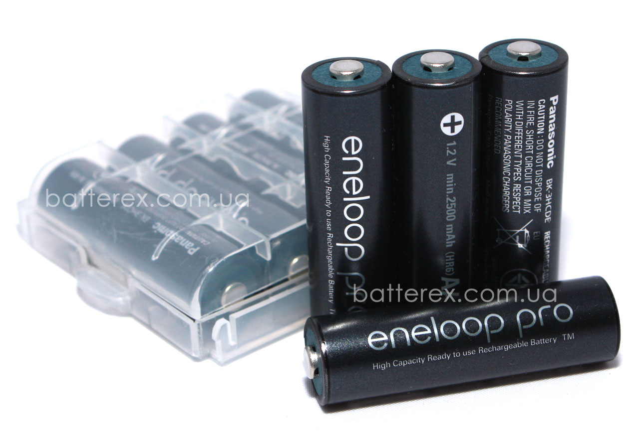 AA Panasonic Eneloop Pro 2600 mah BK-3HCDE - 4 шт. в пластиковом боксе