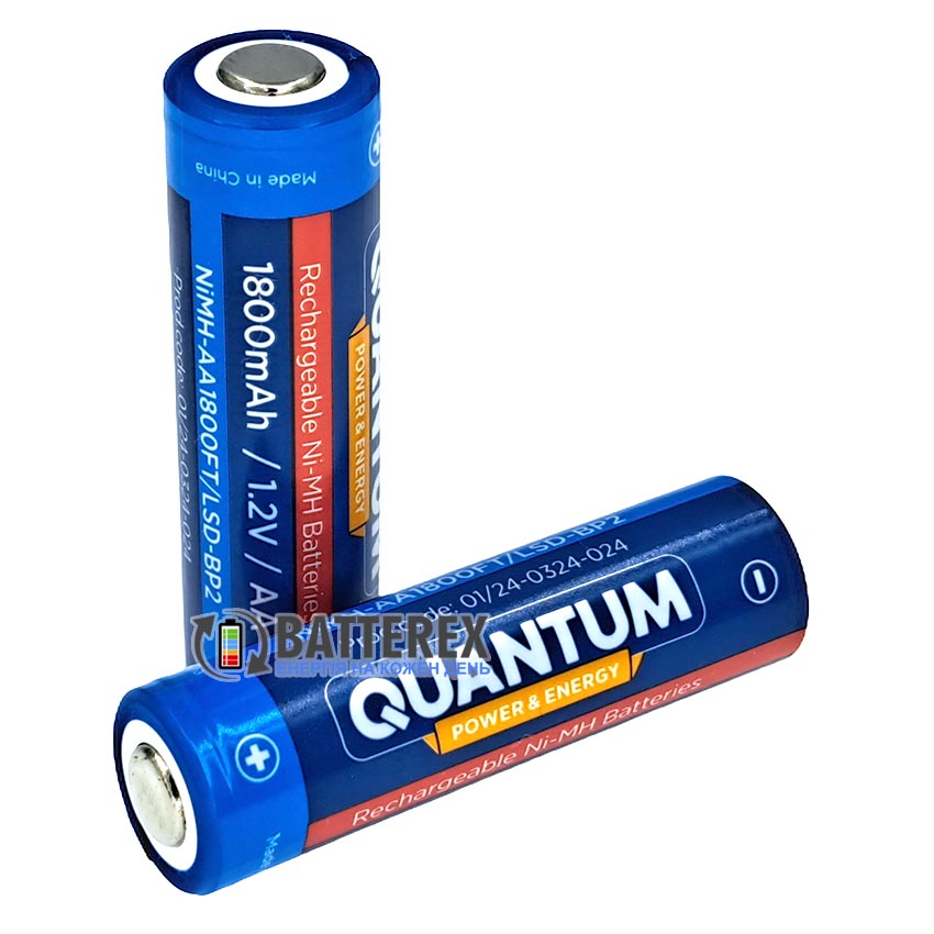 Промышленный технический аккумулятор AA NiMH Quantum 1800mah 1.2V Flat Top
