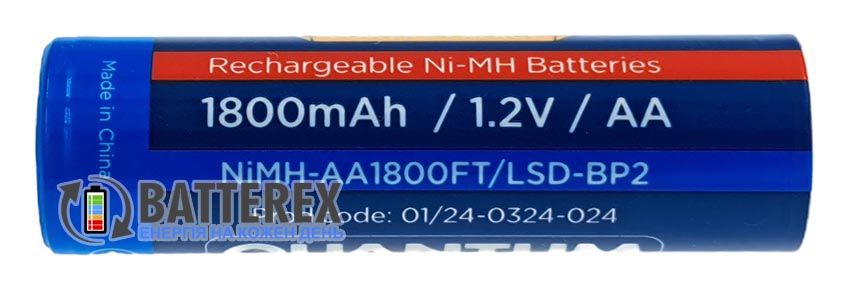 AA NiMH Quantum 1800mah 1.2V Flat Top технический аккумулятор