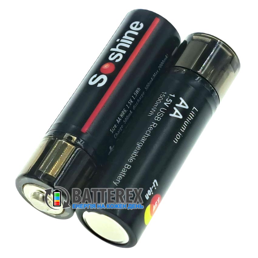 AA Li-ion Soshine 1500mWh 1.5V USB-A