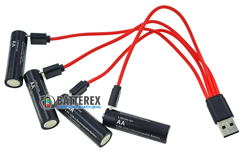 AA Li-ion Soshine 4200mWh 2700mAh 1.5V Protected USB Type-C 