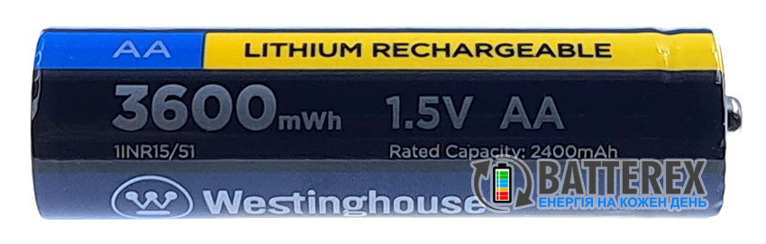 AA Li-ion Westinghouse 3600mWh 2400mAh 1.5V 3A