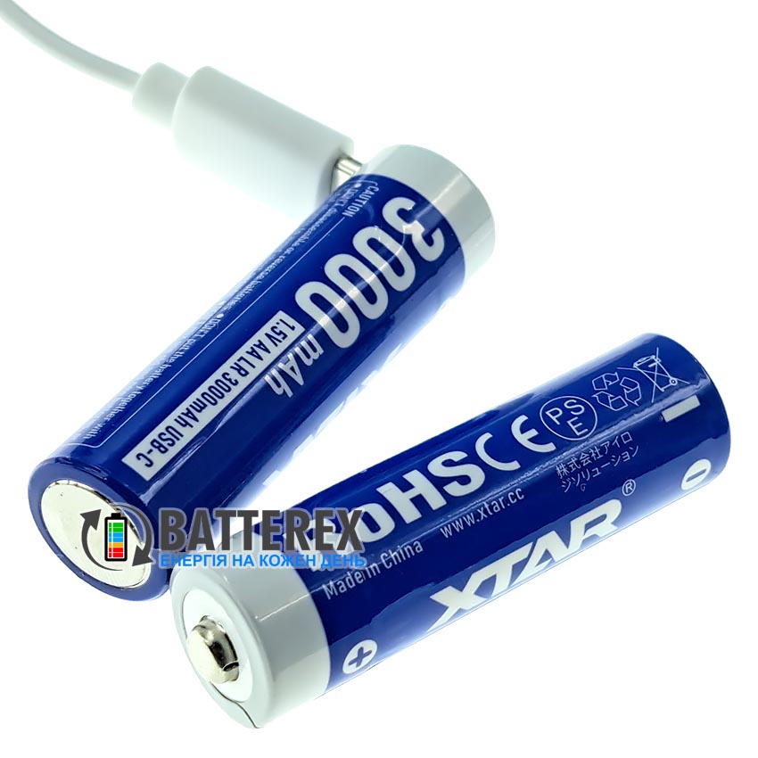 Li-ion акумулятор AA XTAR 3000mAh LR USB Type-C