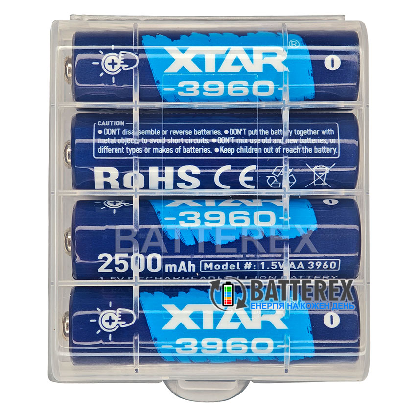 AA Li-ion XTAR 3960mWh 2500mAh 1.5V Touch Check Power AA Li-ion XTAR 3960mWh 2500mAh 1.5V Touch Check Power