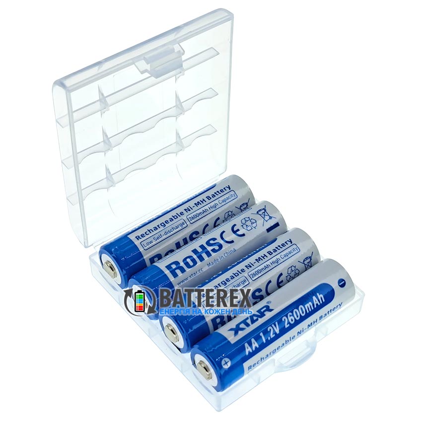 AA NiMH XTAR 2600mah 1.2V 5.2A упаковка 4 шт в боксі
