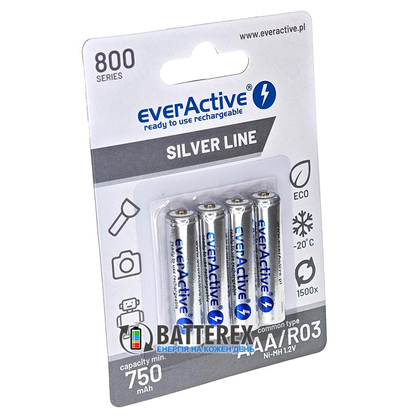 аккумуляторы AAA EverActive 800mah