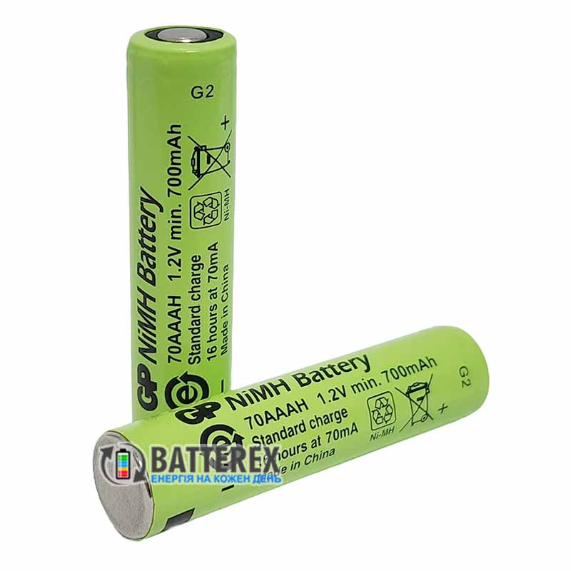 Акумулятор промисловий AAA GP 70AAAH NiMH 700mah Flat Top