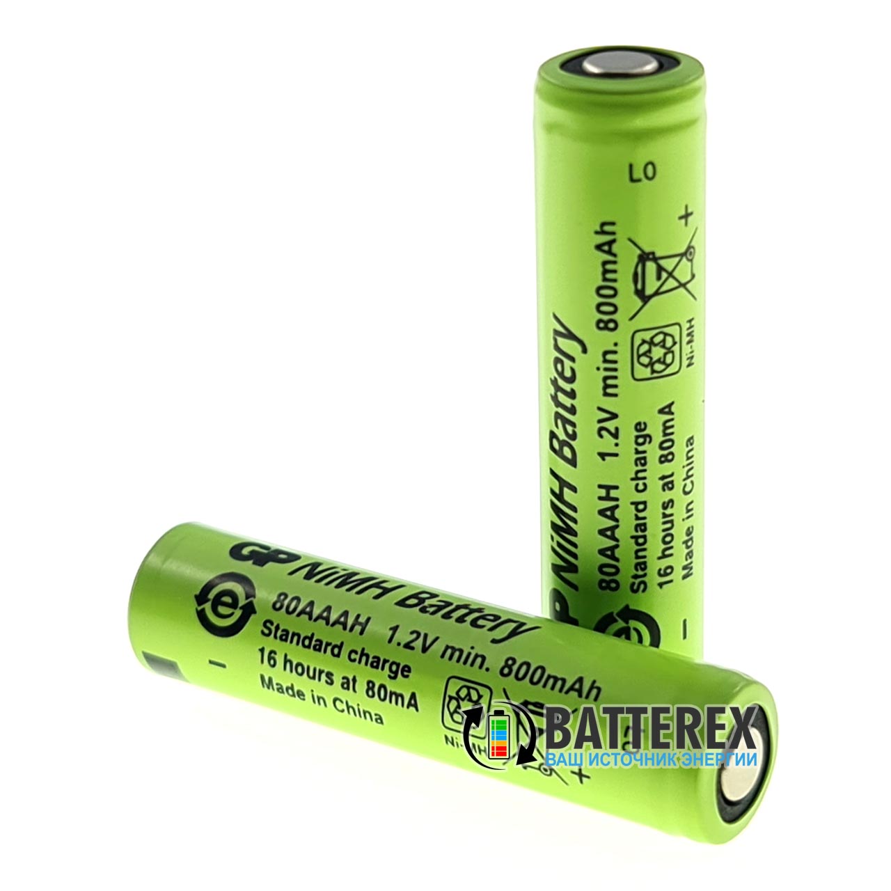 AAA GP 80AAAH NiMH 800mah Flat Top