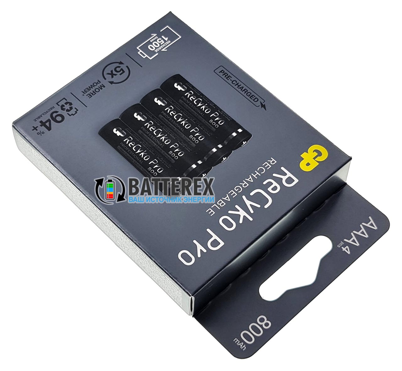 Минипальчиковые ААА аккумуляторы GP Recyko Pro 800mah Минипальчиковые ААА аккумуляторы GP Recyko Pro 800mah