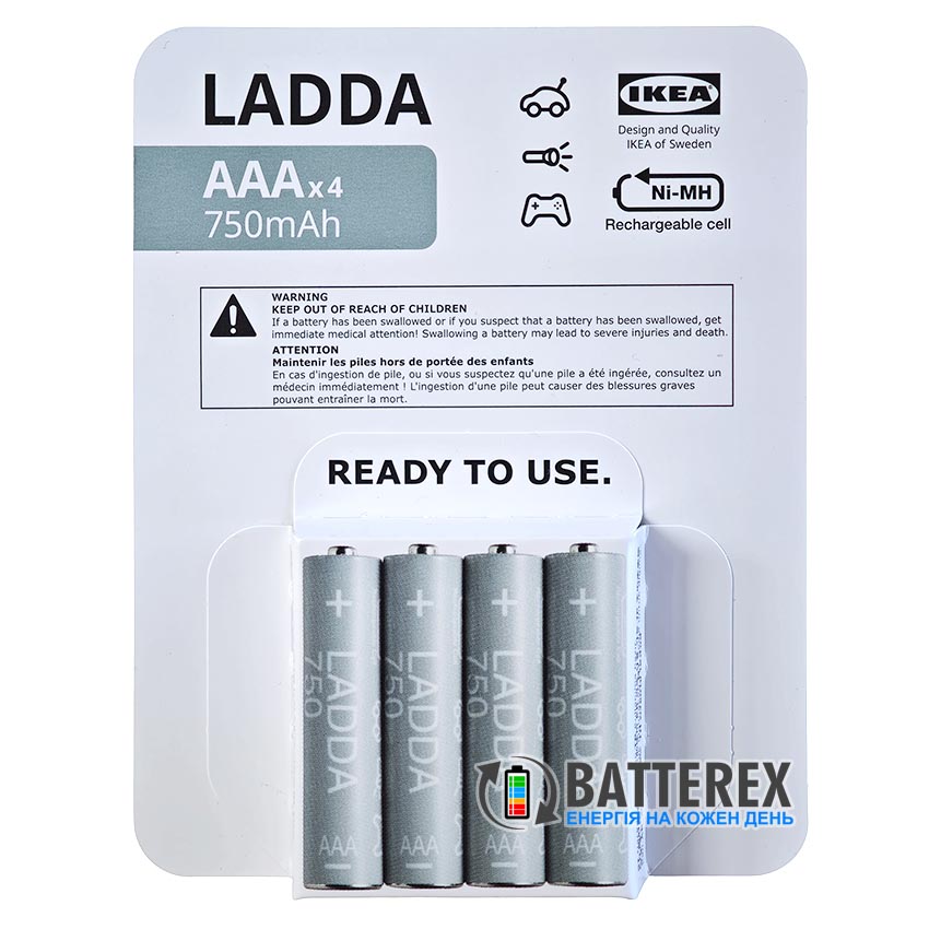 AAA IKEA LADDA 750mah Made in Japan