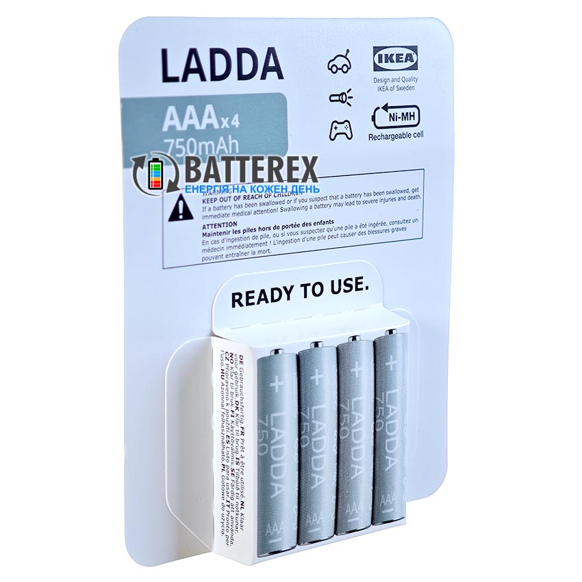 Акумулятори AAA IKEA LADDA 750mah Made in Japan