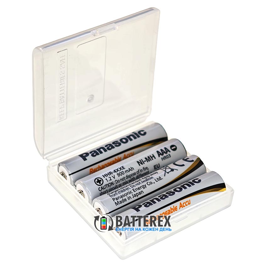 Акумулятори AAA Panasonic Evolta 900mah 1.2V HHR-4XXE NiMH 4 шт. в пластиковому боксі