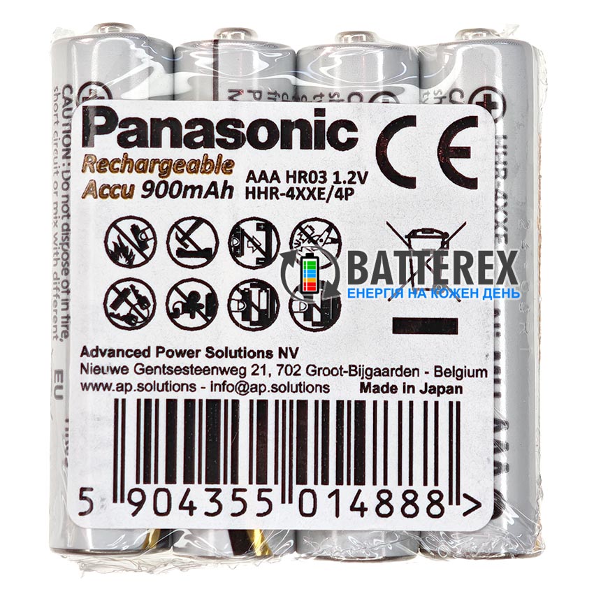 Акумулятори AAA Panasonic Evolta 900mah 1.2V HHR-4XXE Акумулятори AAA Panasonic Evolta 900mah 1.2V HHR-4XXE