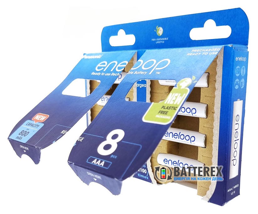 AAA Panasonic Eneloop 800 mah BK-4MCDE/8BE EcoBox