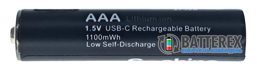 AAA Li-ion Soshine 1.5V 1100mWh Protected USB Type-C