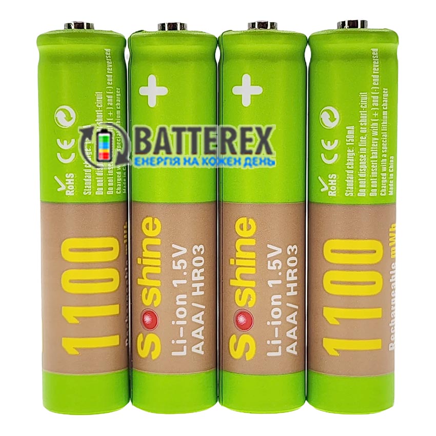 AAA Soshine Li-ion 1.5V 1100mWh AAA Soshine Li-ion 1.5V 1100mWh