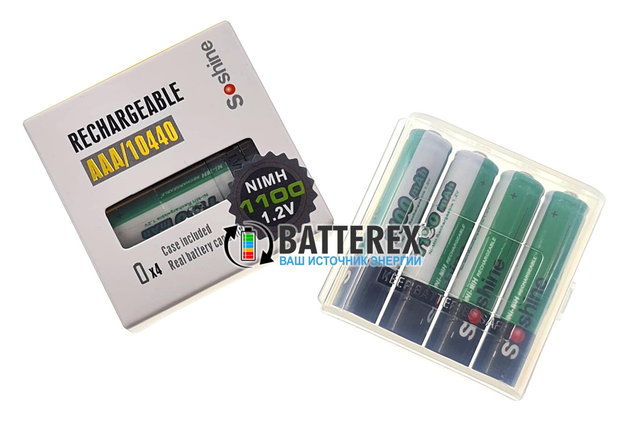 AAA Soshine 1100 mah - 4 акумулятори з боксом у фірмовій упаковці