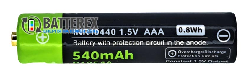 AAA Li-ion Vapcell P1054 800mWh 540mah 1.5V Micro-USB