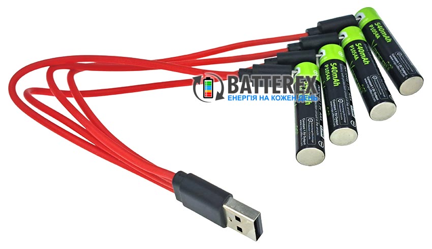 AAA Li-ion Vapcell P1054 800mWh 540mah 1.5V Micro-USB