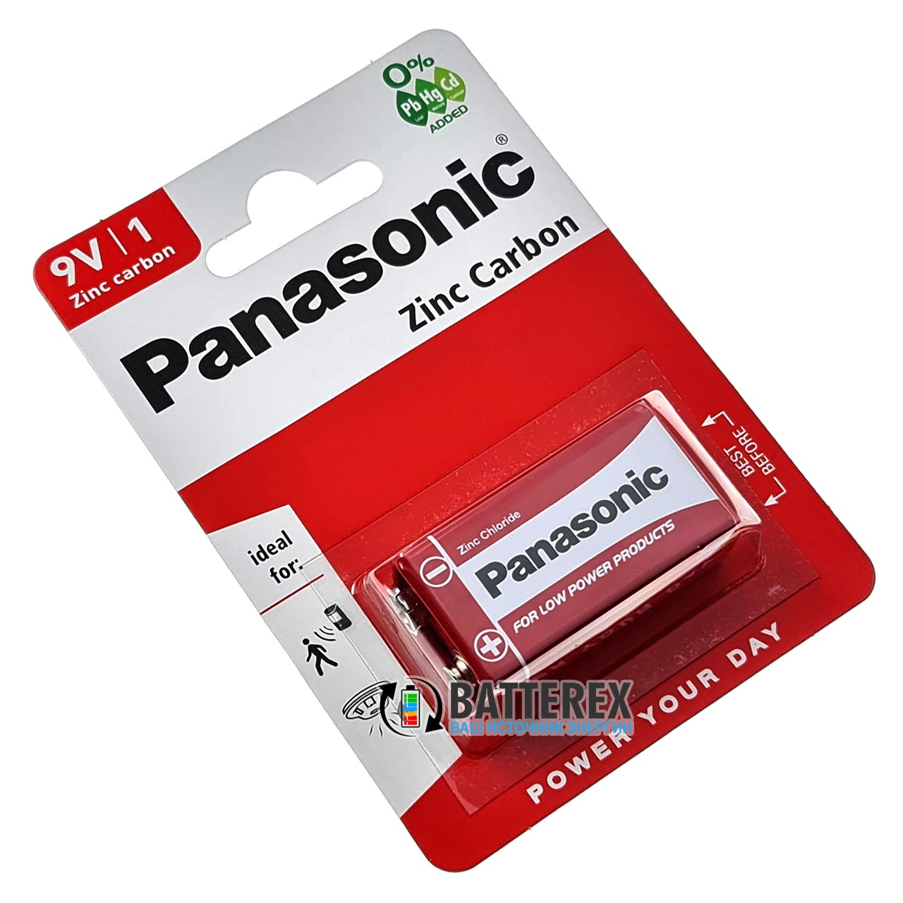 Батарейка Крона 6F22 Panasonic 9V Zinc Carbon