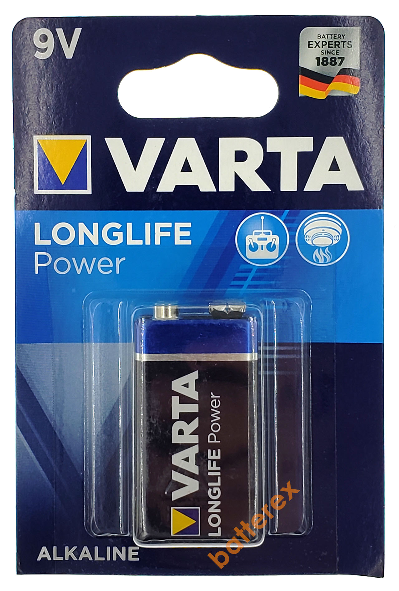 Батарейка Крона 9V 6F22 Varta Alkaline Longlife Power
