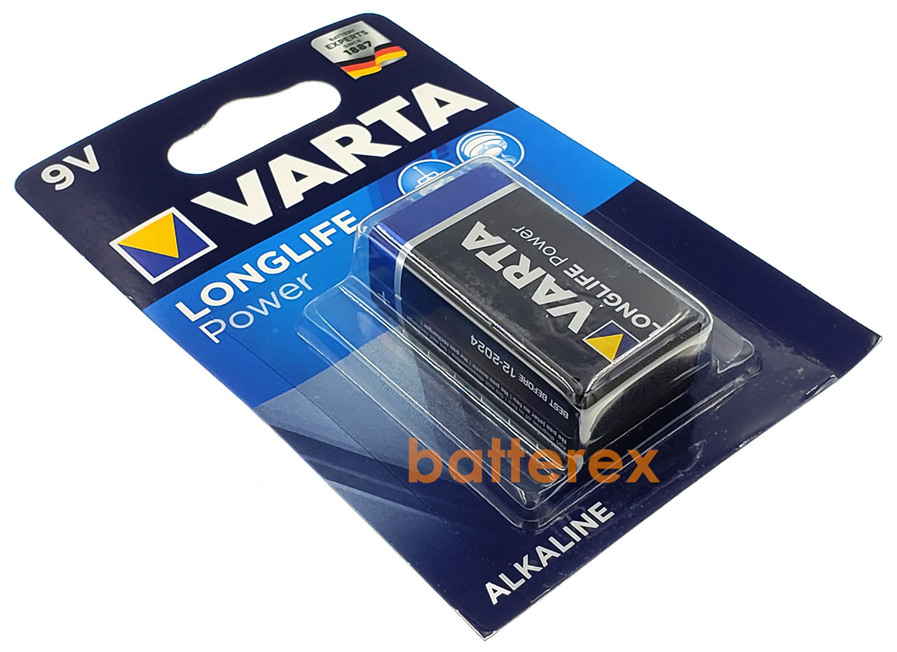 Батарейка Крона 9V 6F22 Varta Alkaline Longlife Power