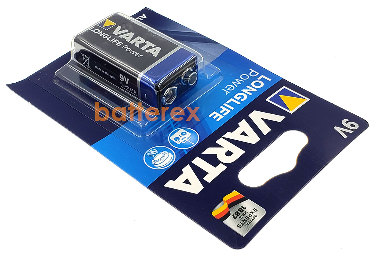 Батарейка Крона 9V 6F22 Varta Alkaline Longlife Power