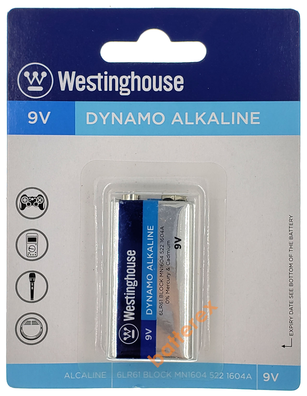 Батарейка Крона 9V 6F22 6LR61 Westinghouse Dynamo Alkaline