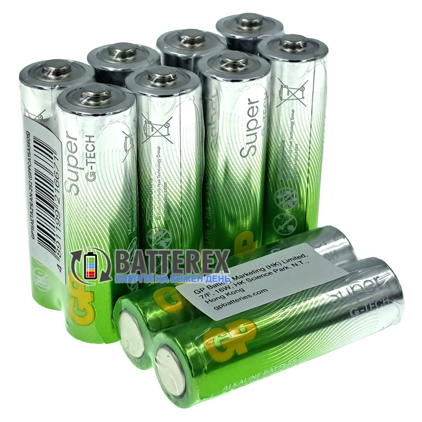 АА батарейки GP Super Alkaline G-TECH LR6 1.5V упаковка 10 шт